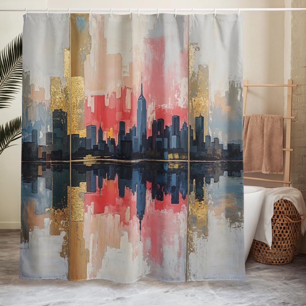 New York Shower Curtain – Glamorous Pop Art for Chic Interiors