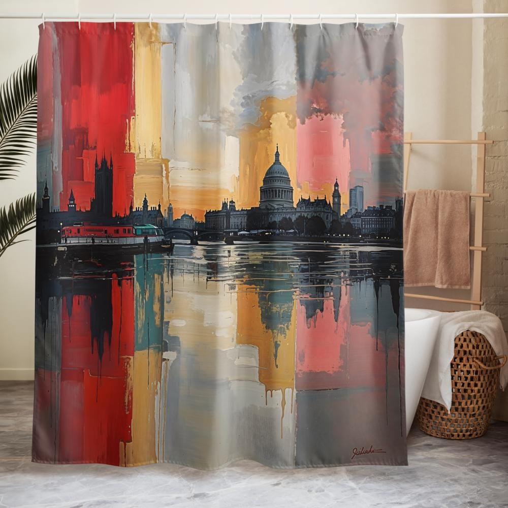 London Shower Curtain – Glamorous Pop Art for Chic Interiors