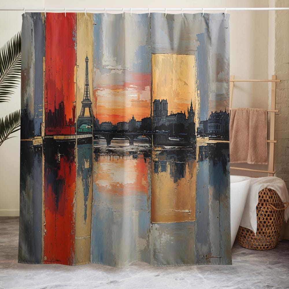 Pairs Shower Curtain – Glamorous Pop Art for Chic Interiors